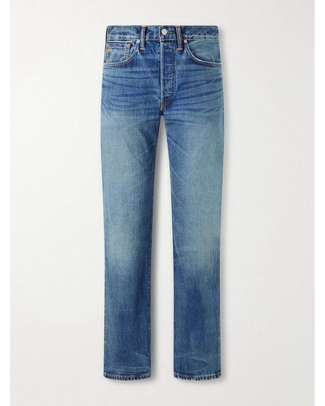 RRL Blue Straight-leg Selvedge Jeans for men