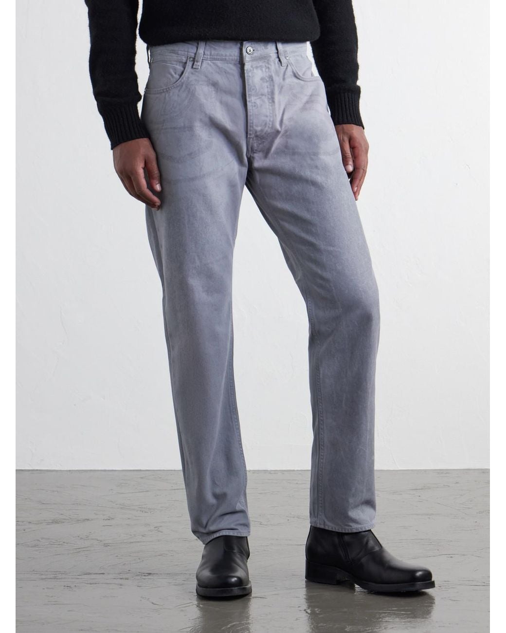 Stone Island Blue Denim Straight-Leg Corroded Bull Denim-Tc Jeans for men