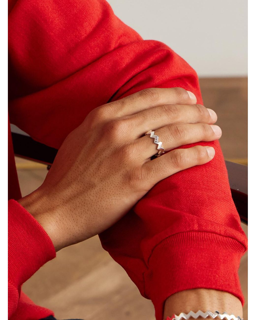 Snake Sterling Diamond Ring di Mikia in White da Uomo