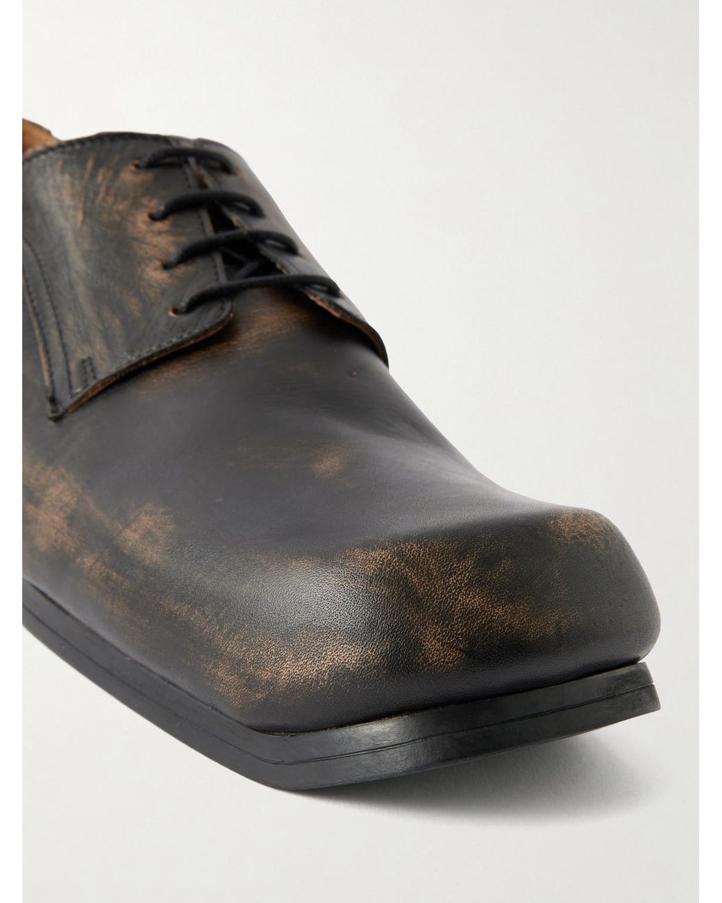 Maison Margiela Black Float Leather Oxford Shoes for men