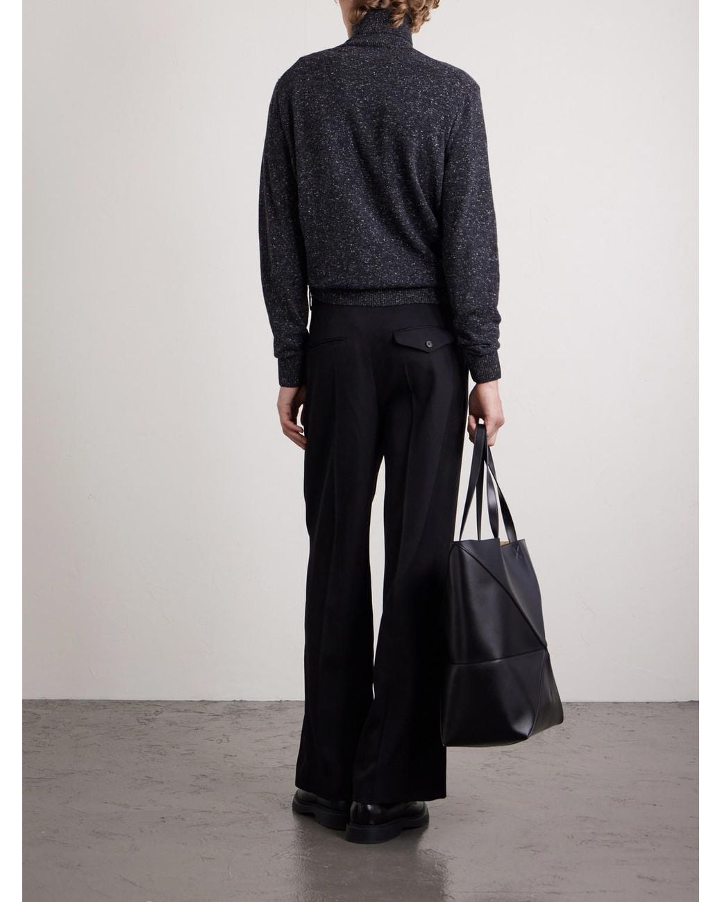 Dunhill Black Cashmere-blend Rollneck Sweater for men