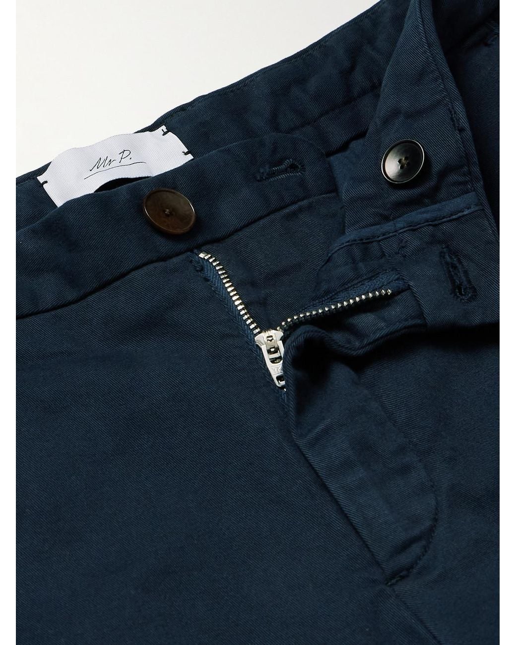 Mr P. Blue Samuel Straight-Leg Cotton-Blend Twill Chinos for men