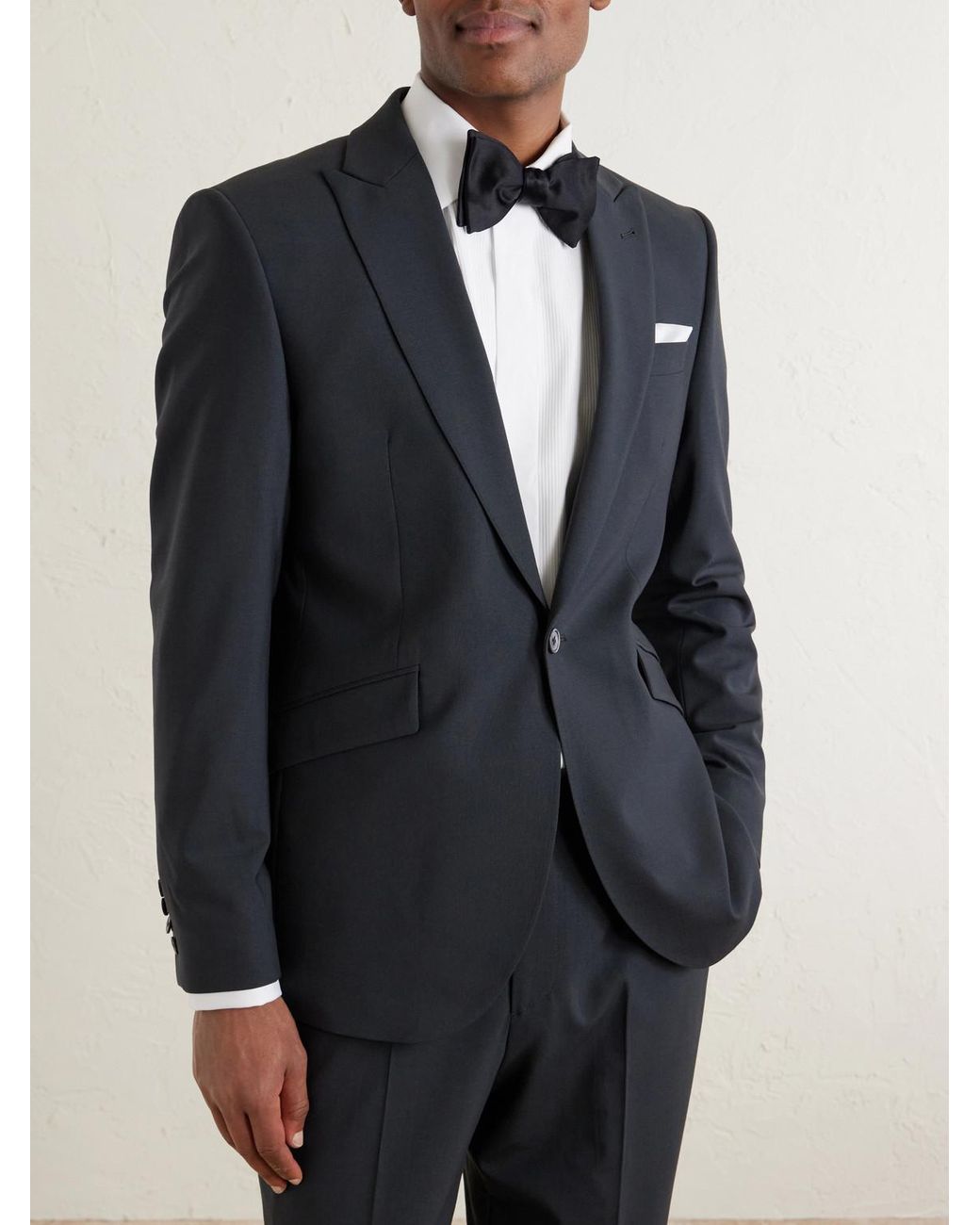 Newport Slim-Fit Wool-Blend Suit Jacket di Favourbrook in Black da Uomo