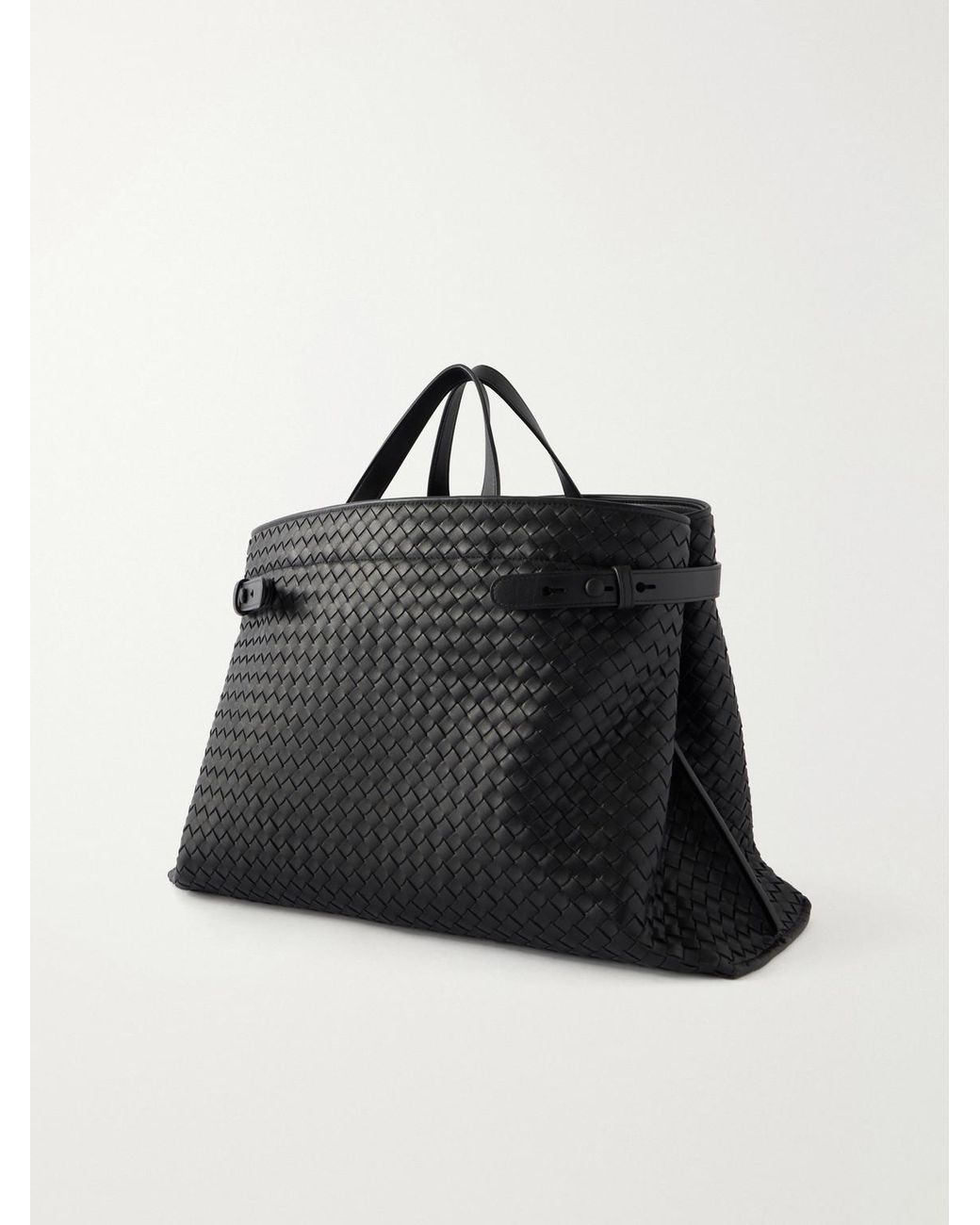 Bottega Veneta Black Archivio Intrecciato Leather Tote Bag for men