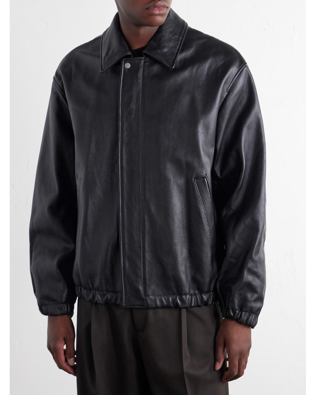 Ssstein Black Leather Jacket for men