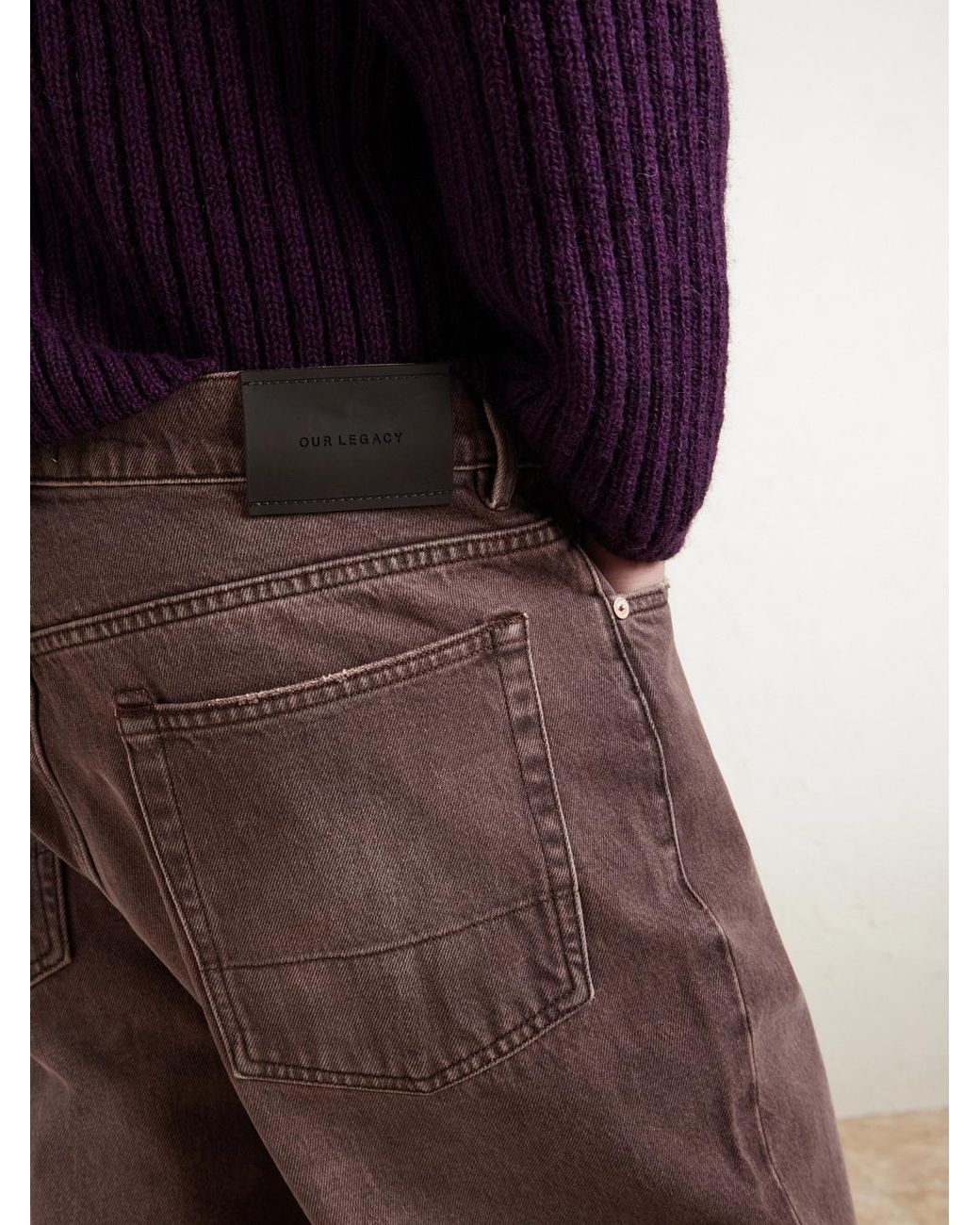 Our Legacy Brown Third Cut Straight-leg Pigment-dyed Jeans for men