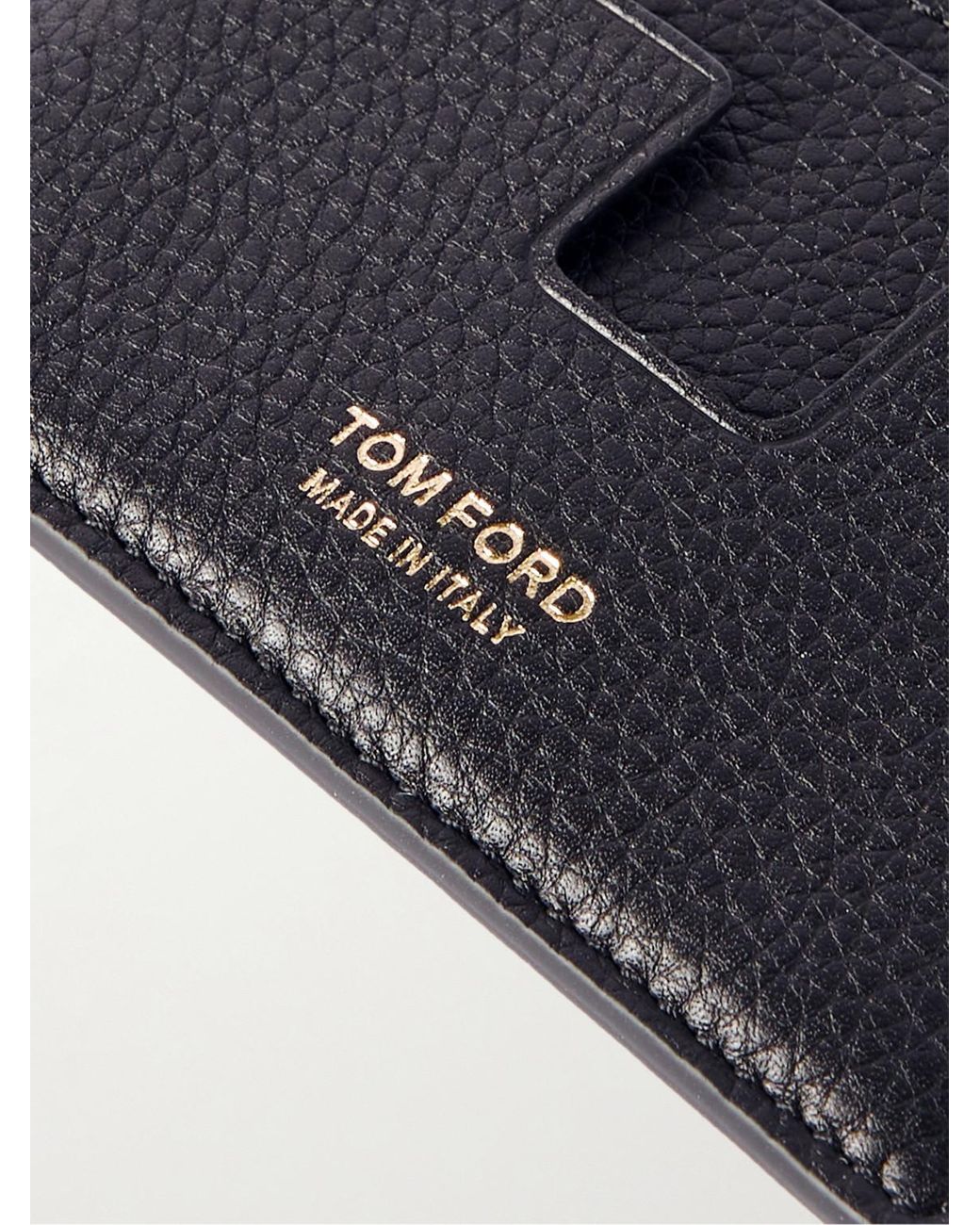 Tom Ford Blue Full-Grain Leather Cardholder for men