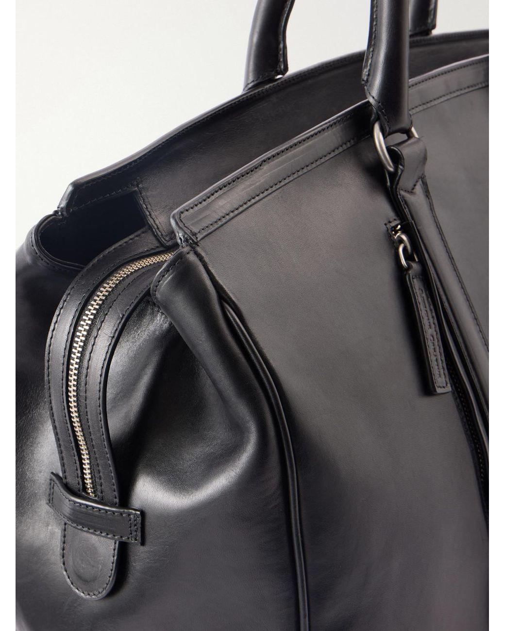 Officine Creative Black Quentin 009 Leather Weekend Bag for men