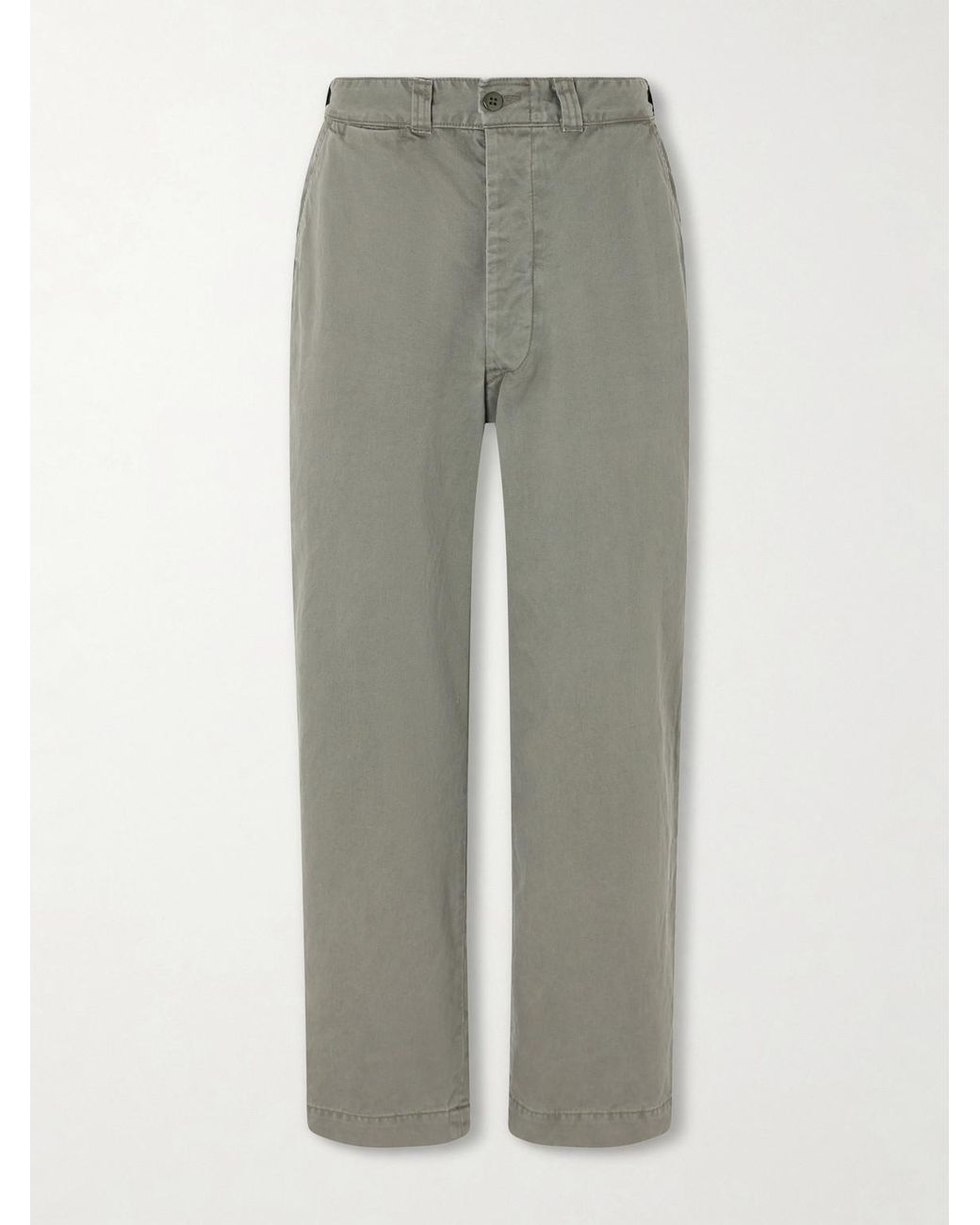Remi Relief Gray Straight-leg Cotton Trousers for men