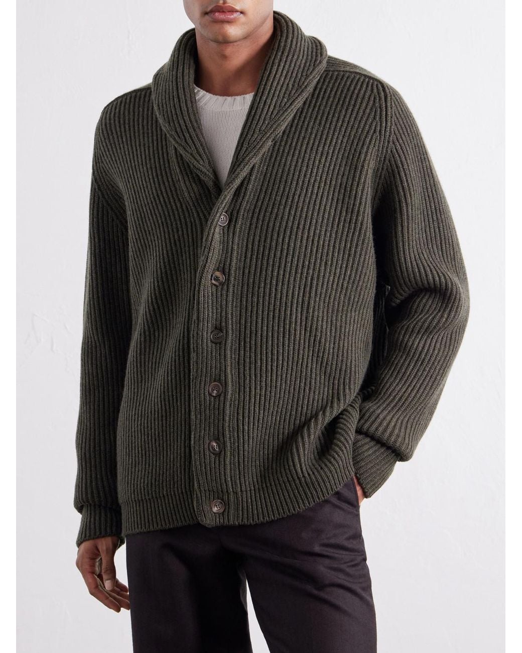 Begg x Co Gray Yacht Cashmere Cardigan for men