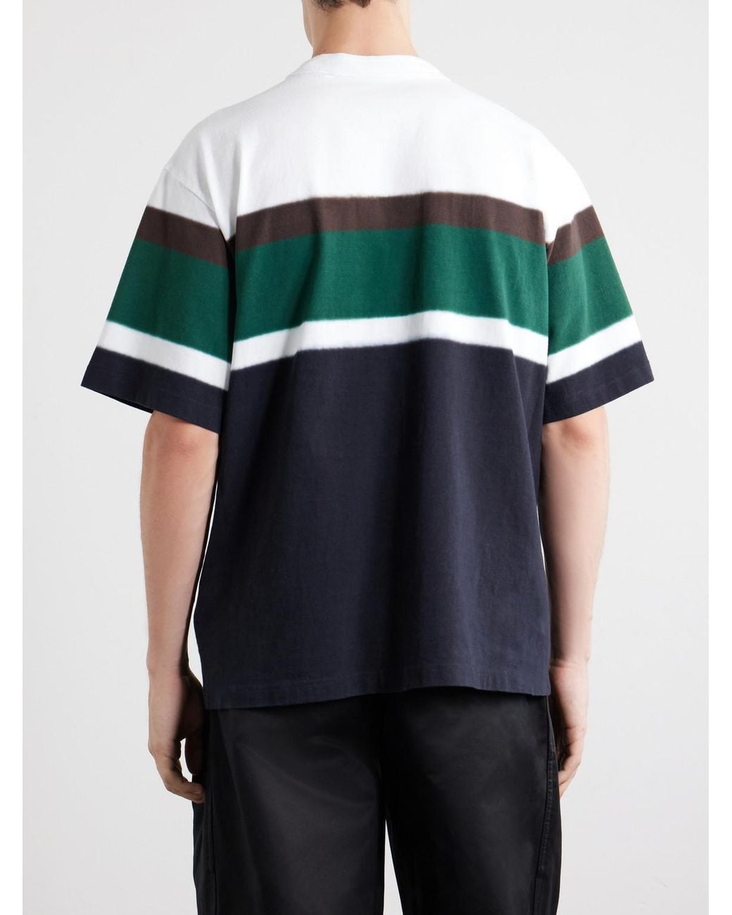 Sacai Black Chusen-Dyed Cotton-Jersey T-Shirt for men