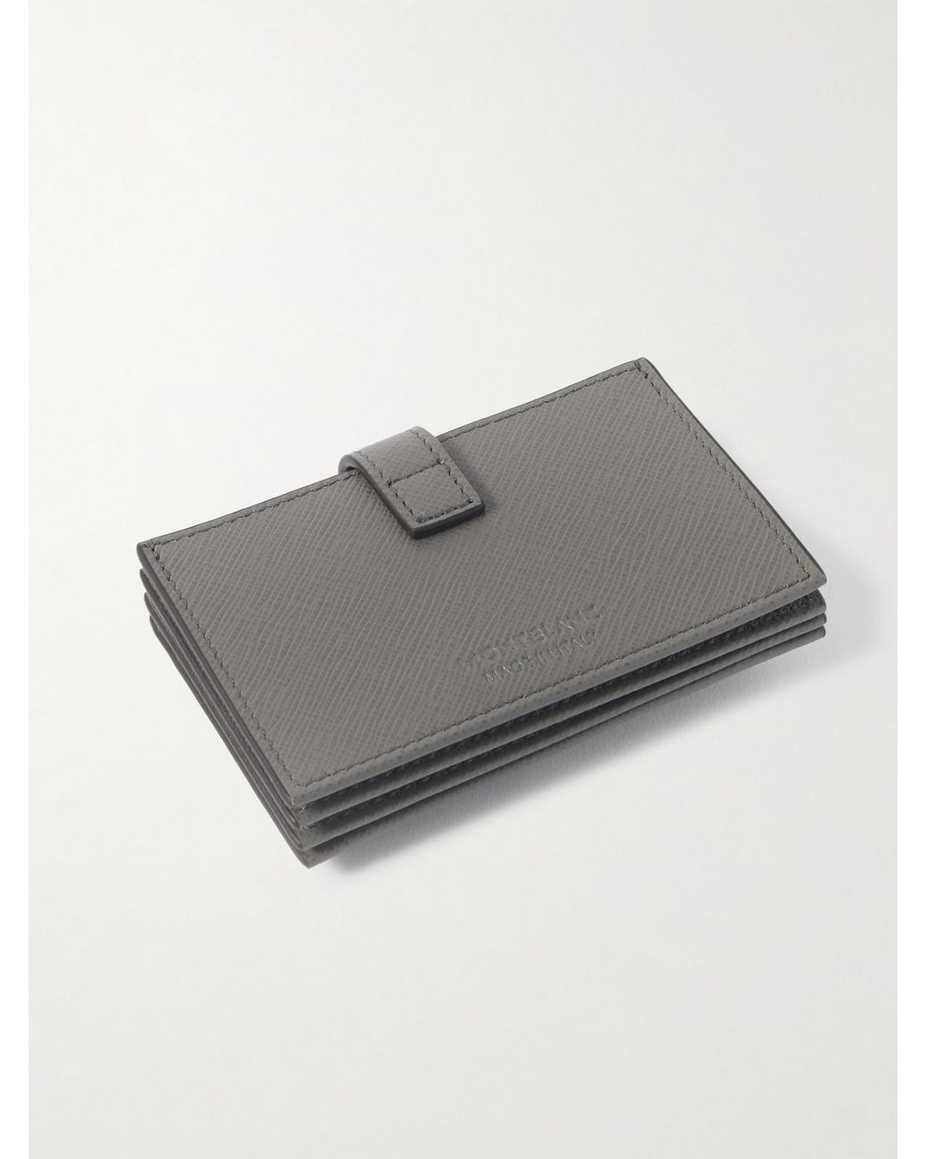 Montblanc Gray Sartorial Cross-grain Leather Accordion Cardholder for men