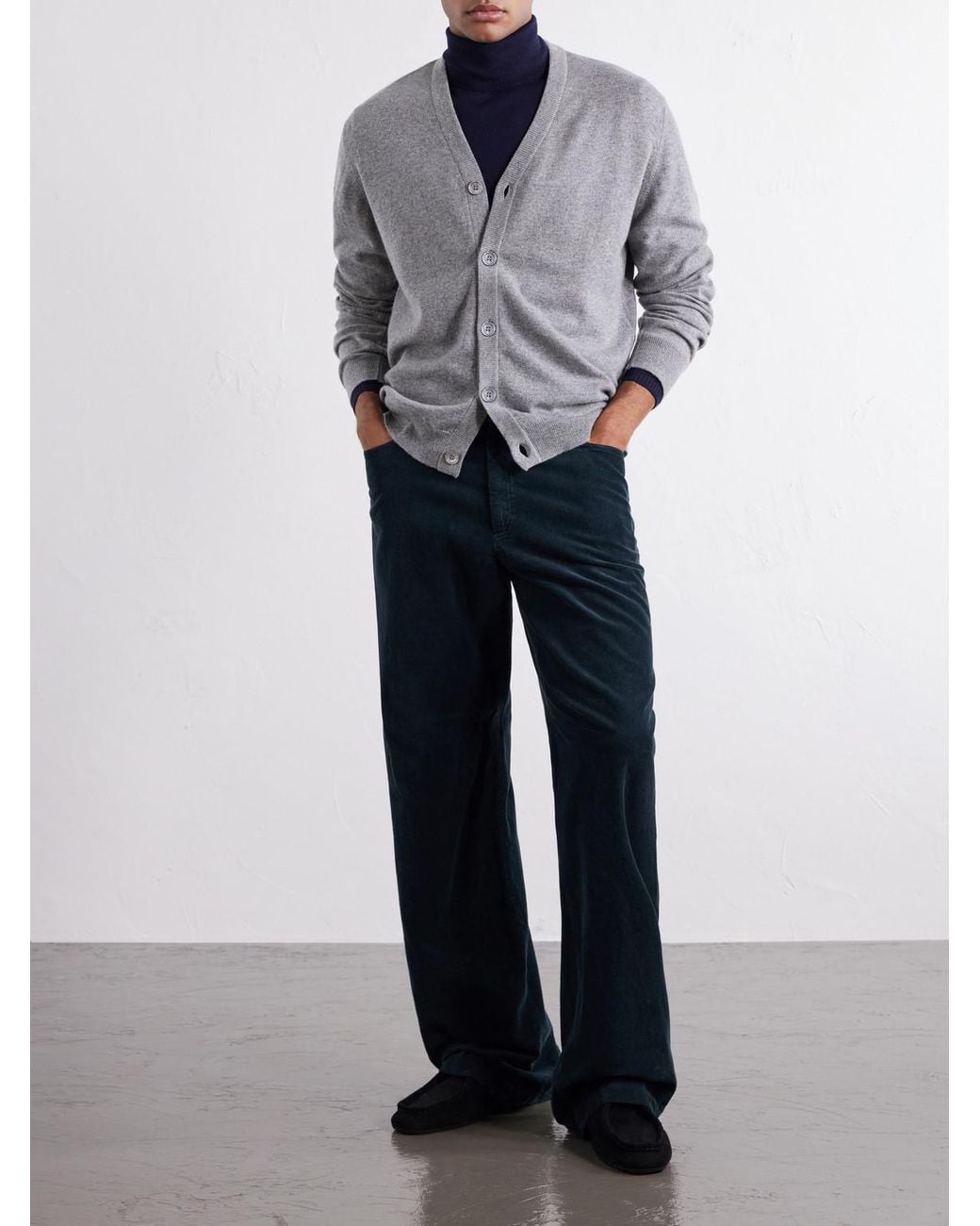 Begg x Co Gray Heriot Cashmere Cardigan for men