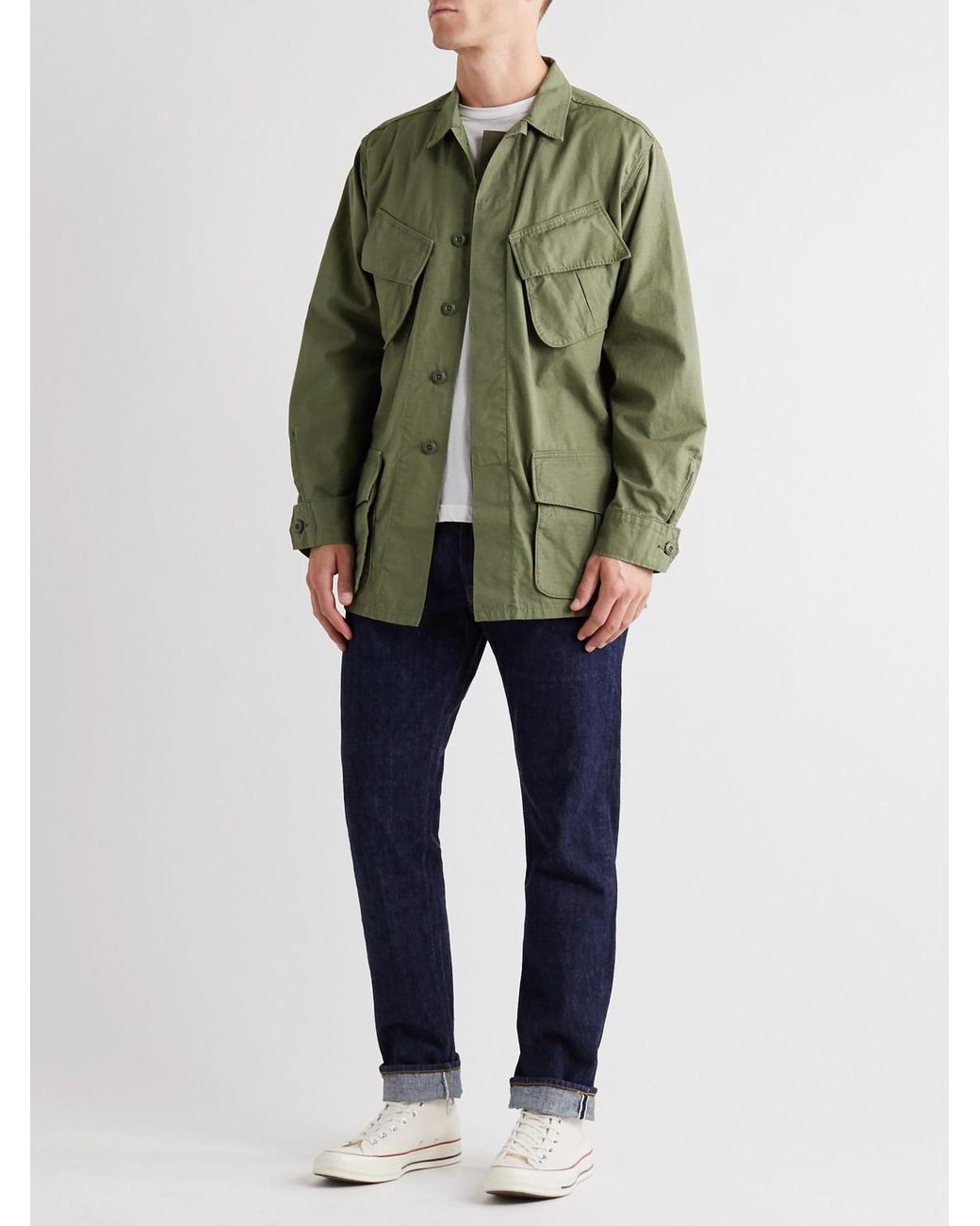 Orslow Cotton ripstop Field Jacket in Green for Men Lyst UK