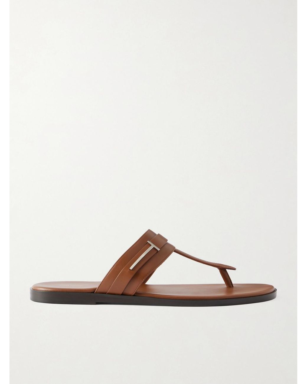 Tom Ford Brown Brighton Leather Sandals for men