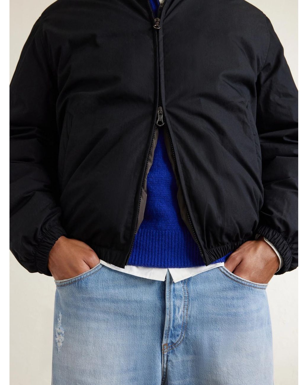 Our Legacy Blue Avenue Padded Cotton-blend Shell Bomber Jacket for men