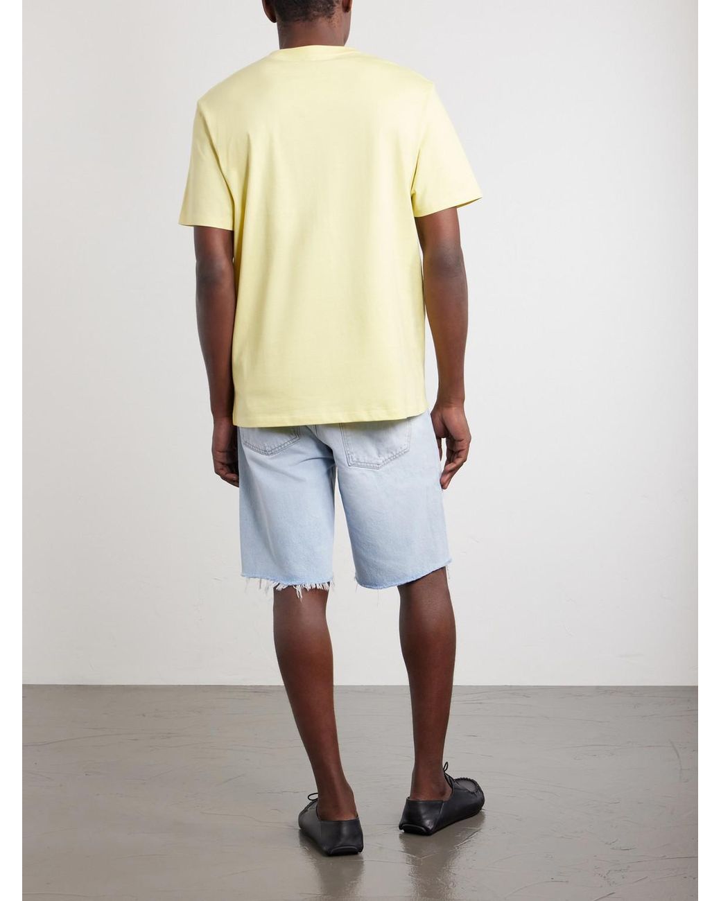Loewe Yellow Anagram-Embroidered Cotton-Jersey T-Shirt for men