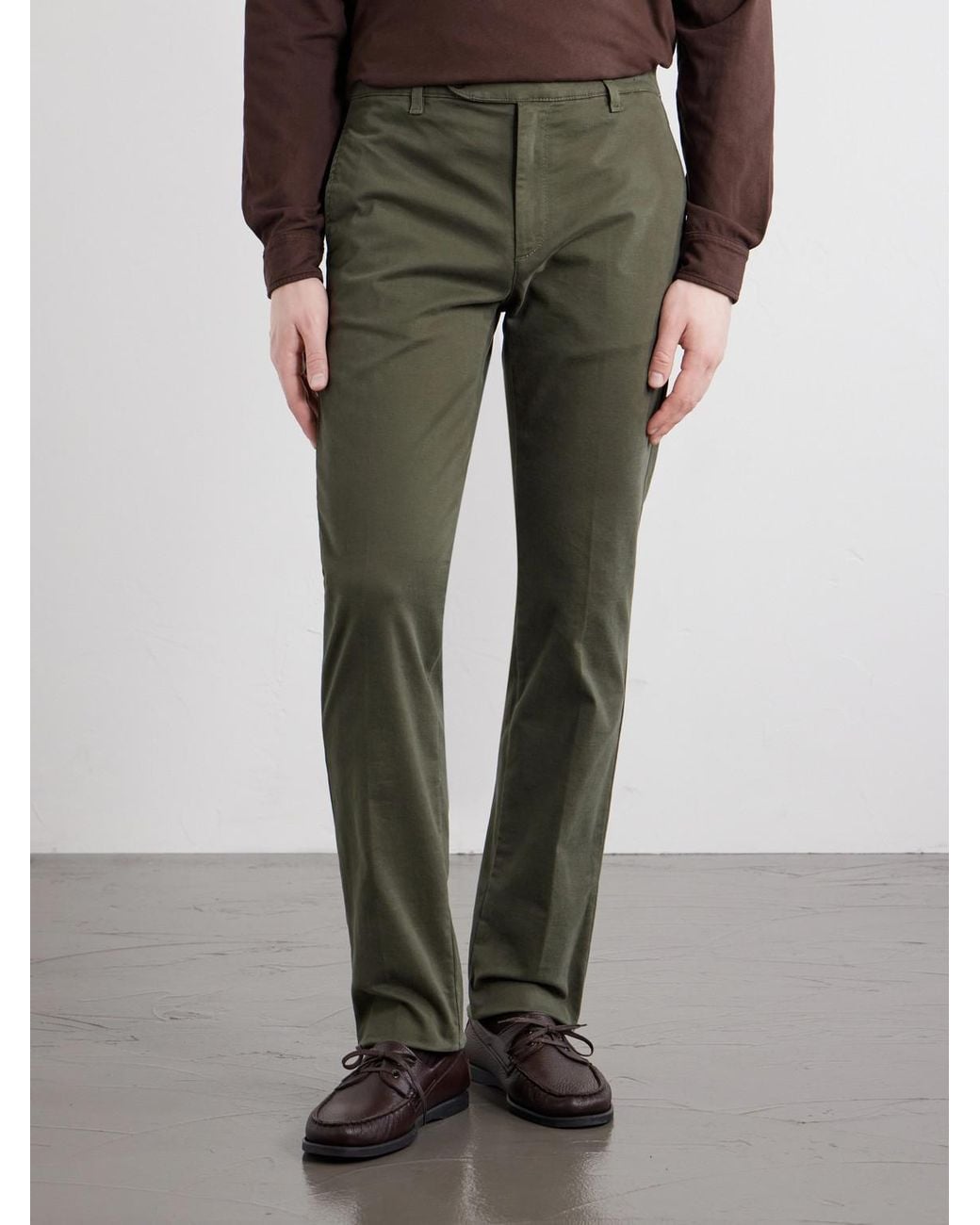 Massimo Alba Gray Winch Straight-leg Cotton-blend Twill Trousers for men