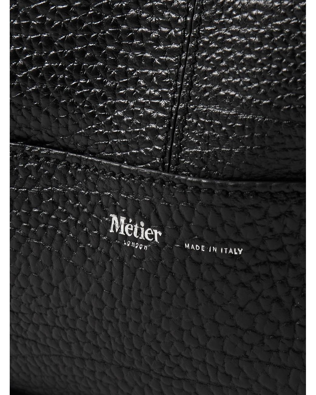 Metier Black Glide Full-Grain Leather Backpack for men