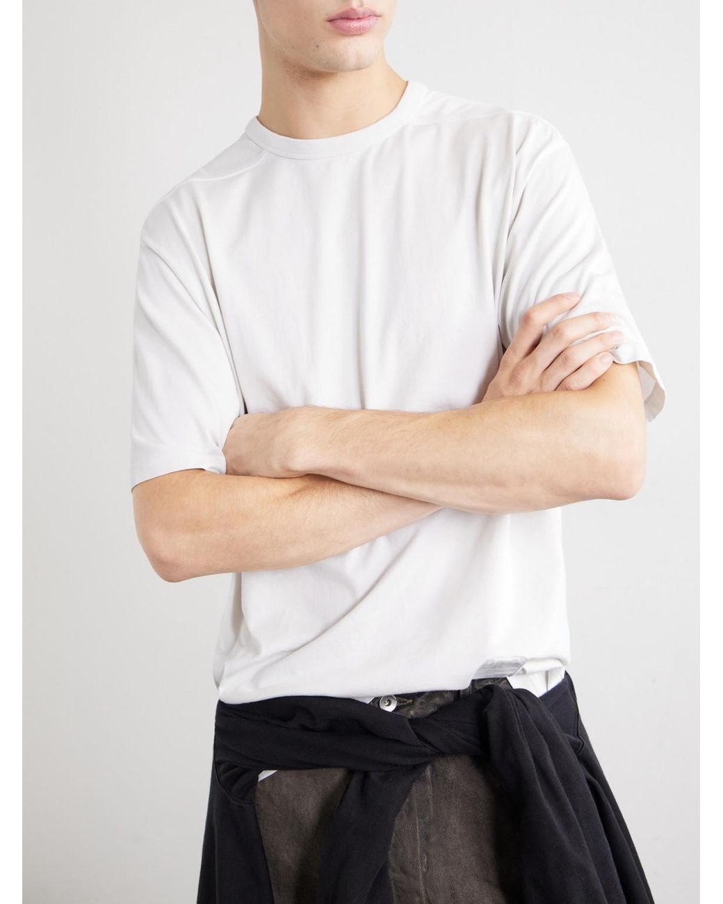 Rick Owens White Brad Cotton-Jersey T-Shirt for men