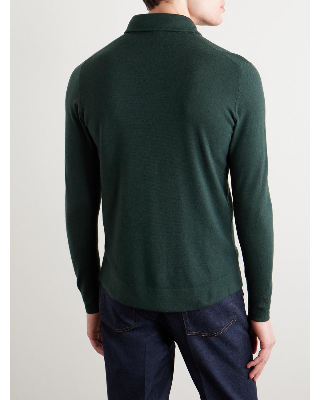 Loro Piana Green Slim-Fit Baby Cashmere Polo Shirt for men
