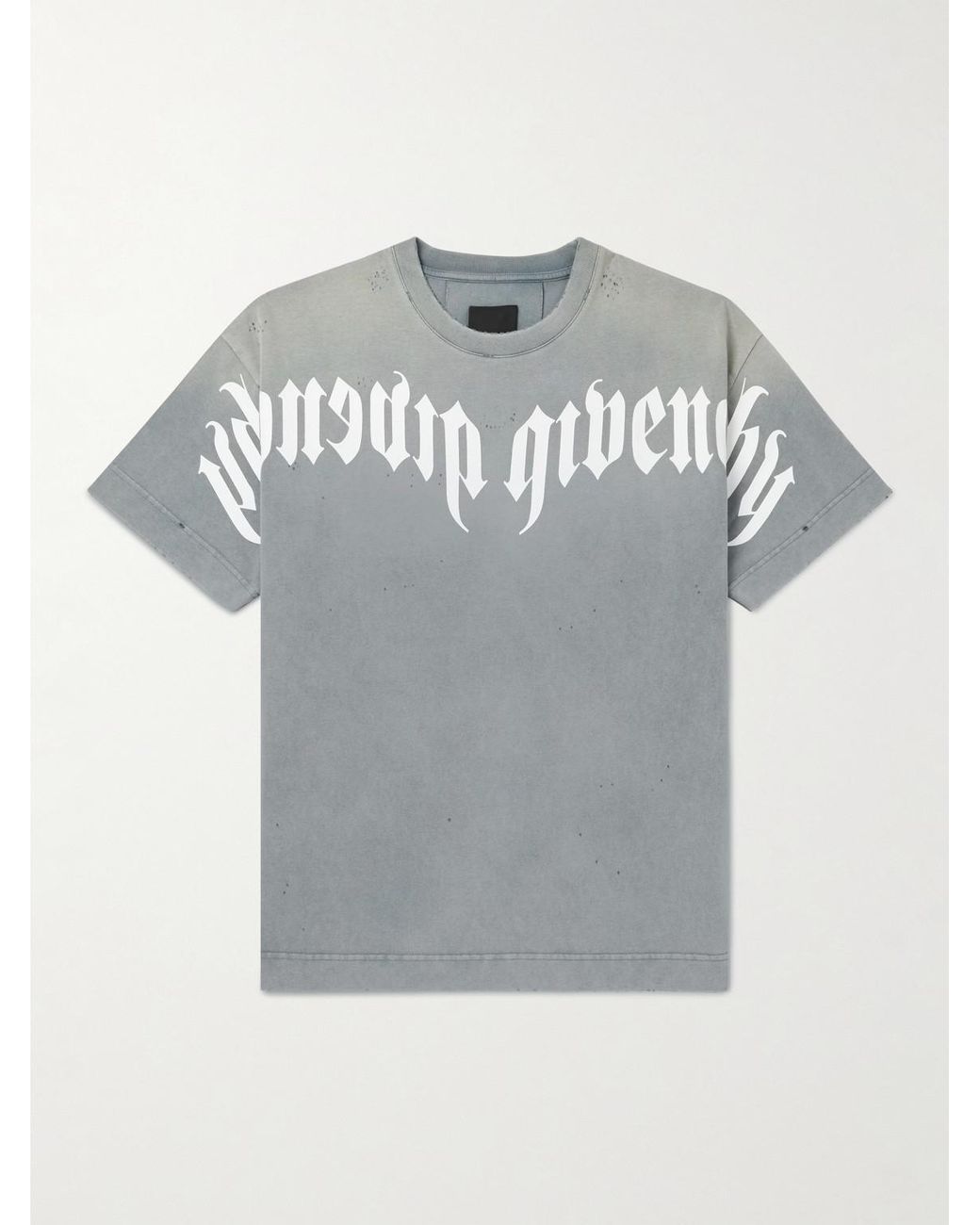 givenchy blue distressed t shirt