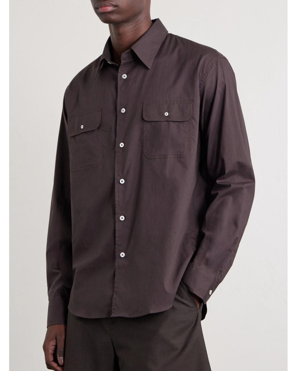 De Bonne Facture Purple Artist Cotton Shirt for men