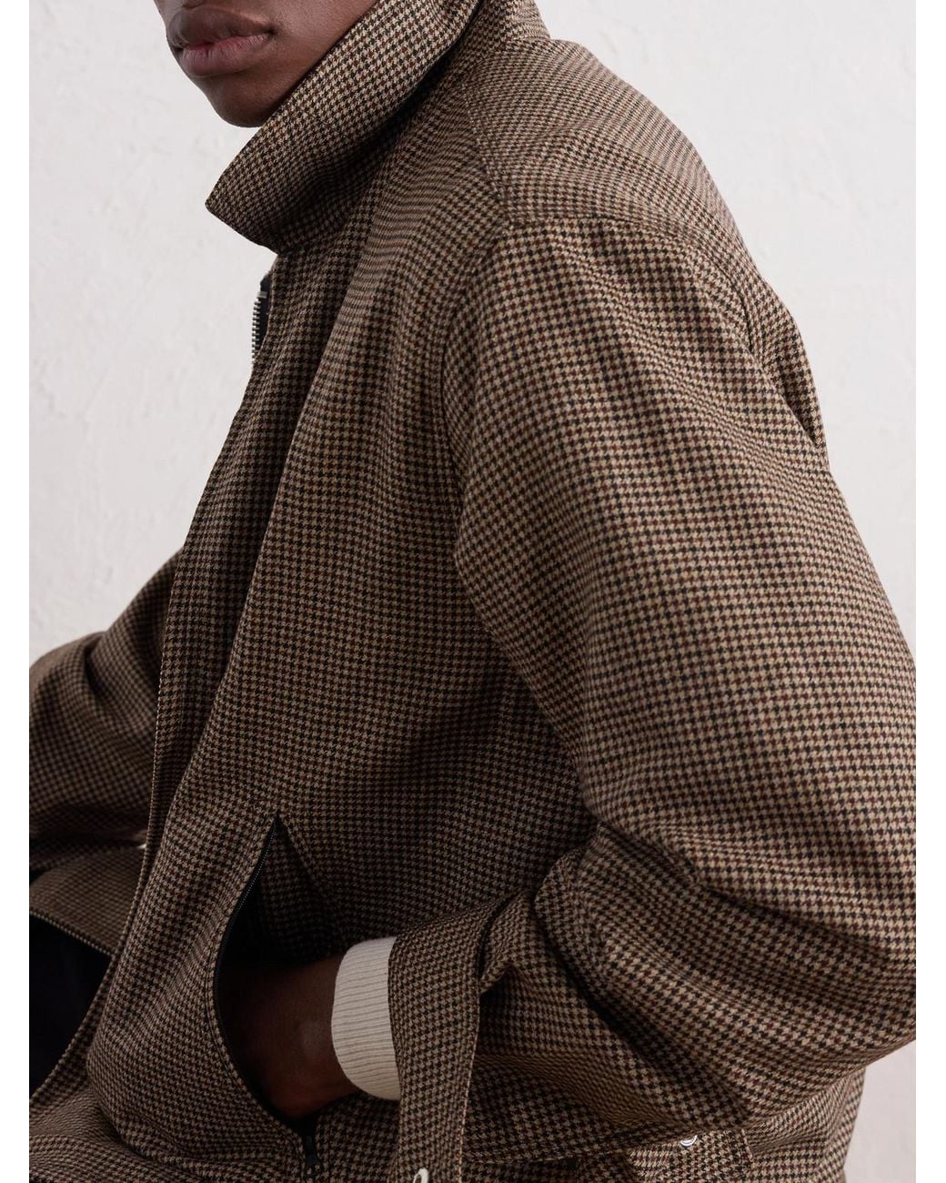 Corridor NYC Brown Dekalb Houndstooth Wool-Twill Jacket for men