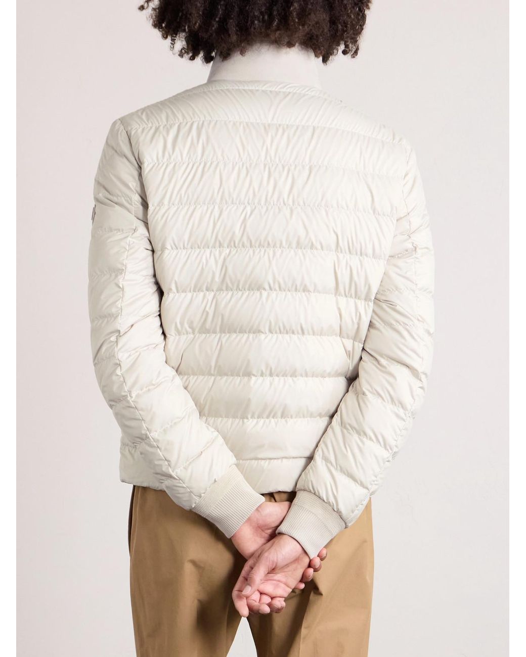 Moncler Natural Crachin Reversible Leather-Trimmed Quilted Shell And Shearling Down Jacket for men