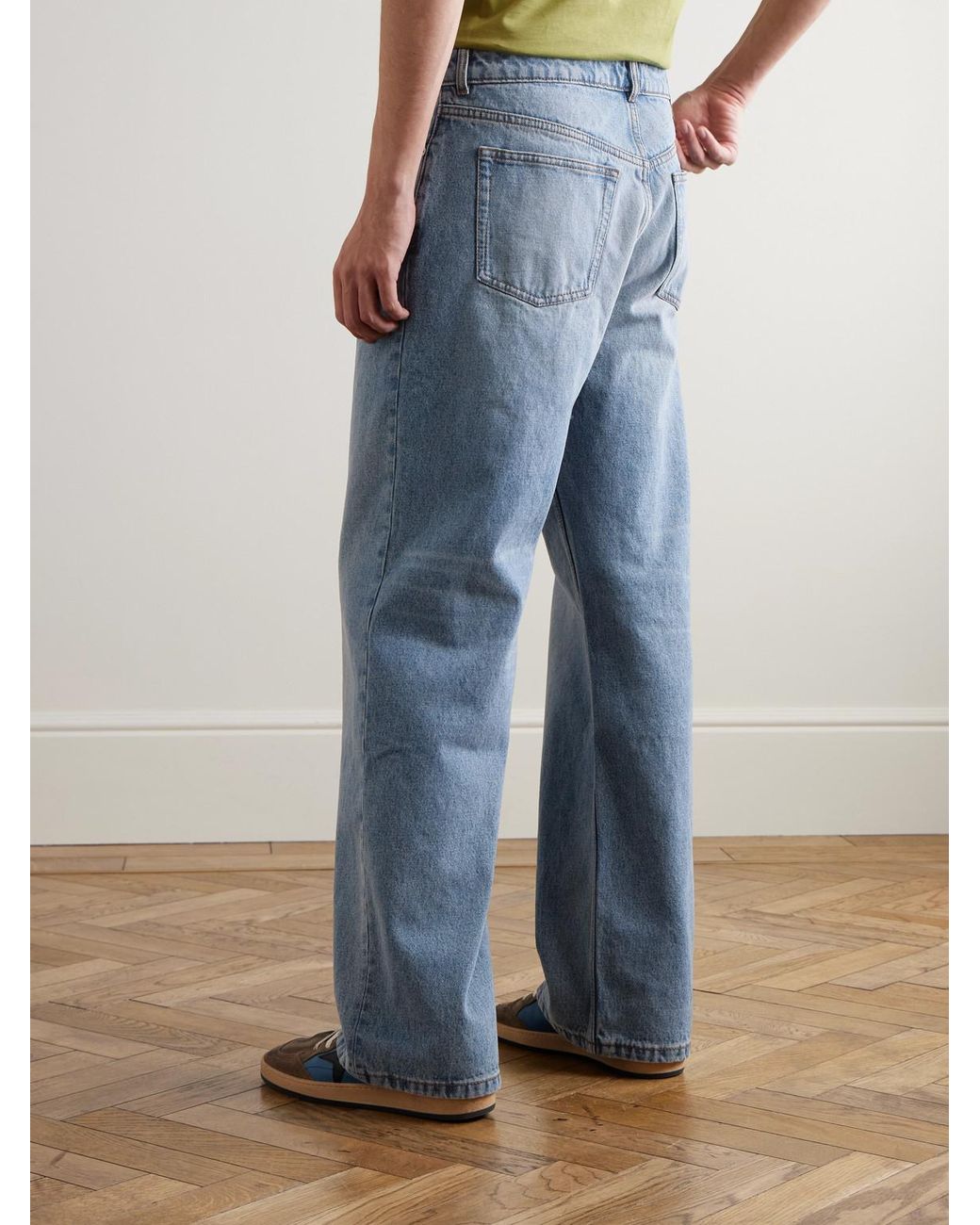AMI Blue Wide-Leg Jeans for men