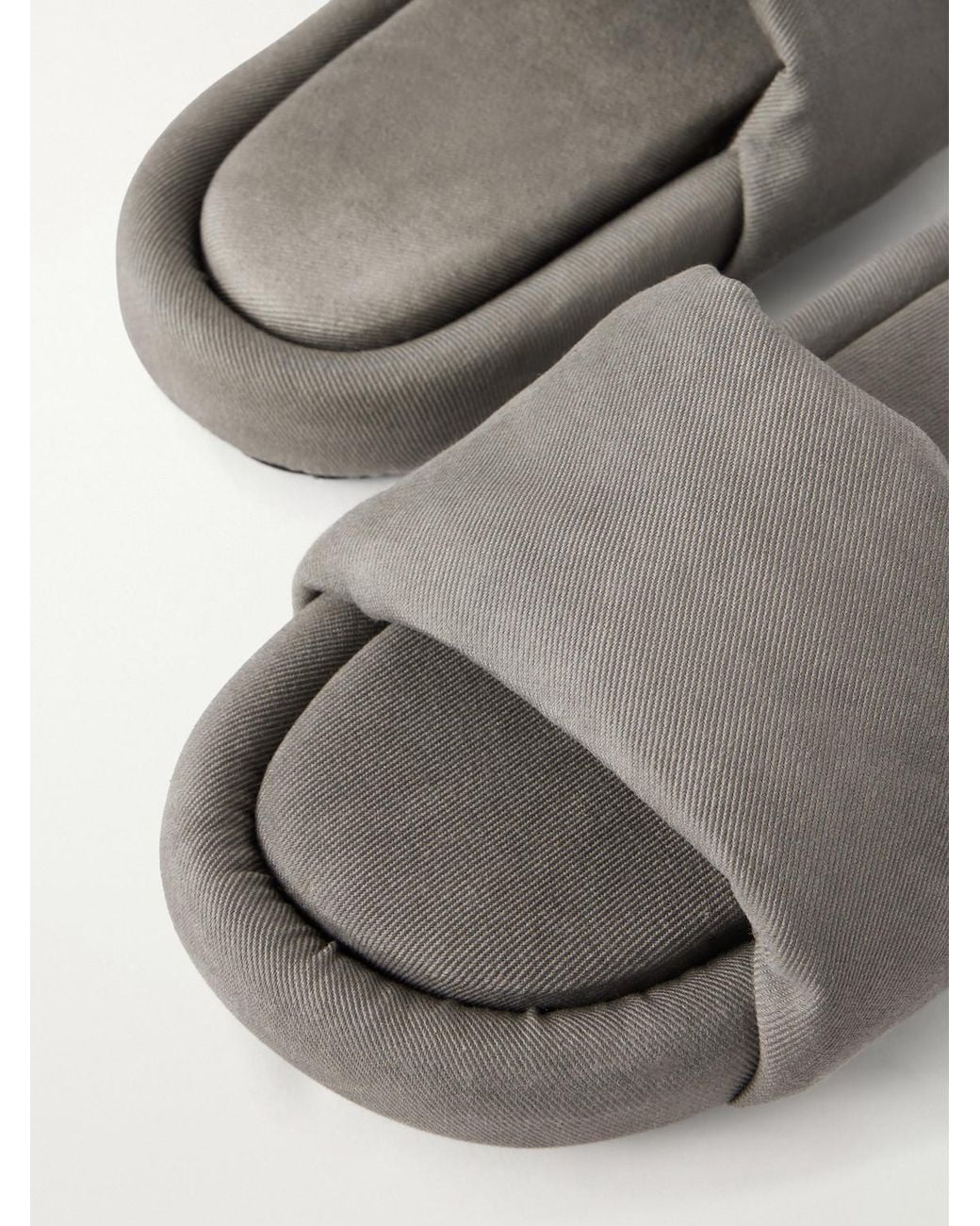 Rick Owens Gray Chancla Padded Denim Sandals for men