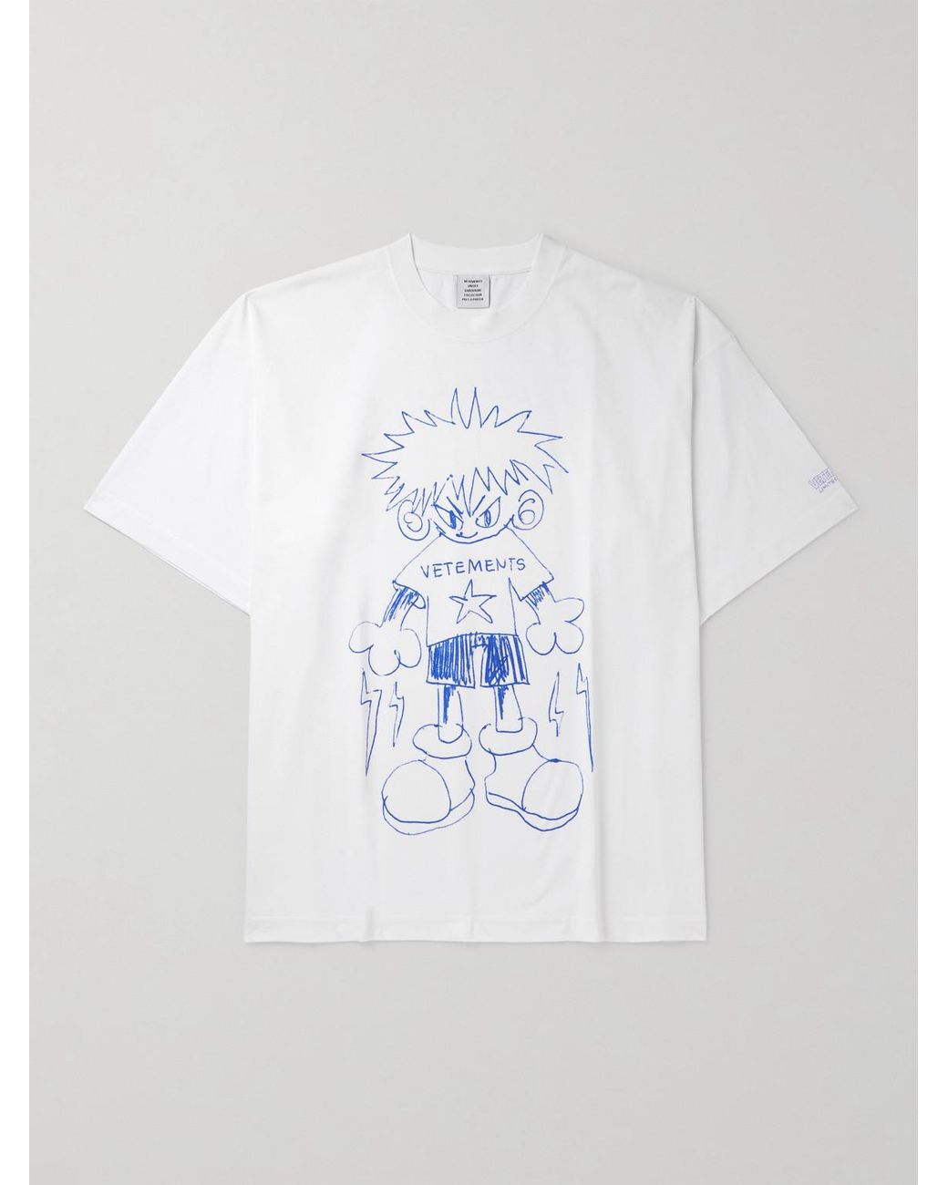 レア！美品✨VETEMENTS SCRIBBLED SHIRT VETEMENTS White Scribbled Teen T-Shirt Vetements