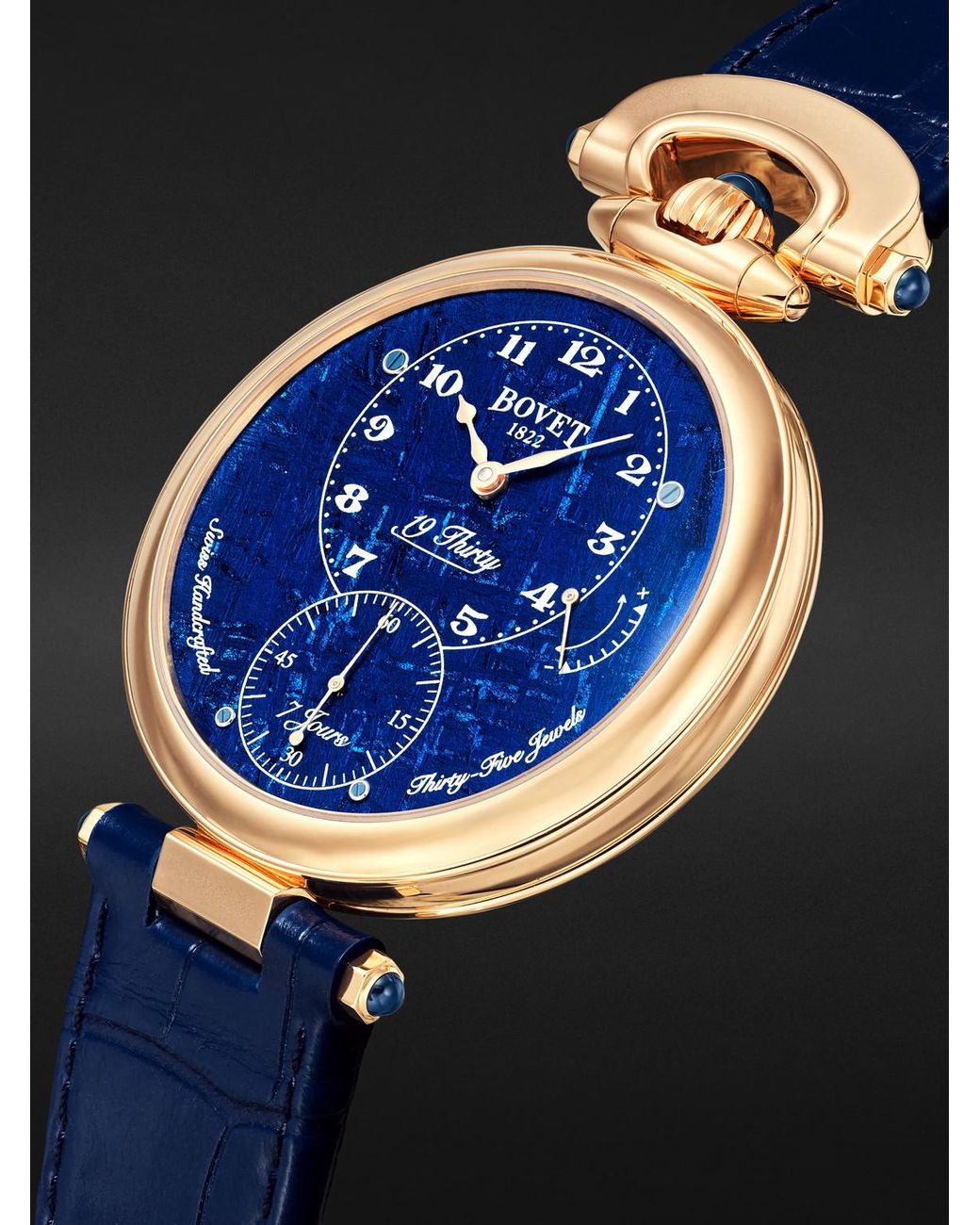 Bovet Blue 19thirty Hand-wound 18-karat Red Gold And Meteorite Watch for men