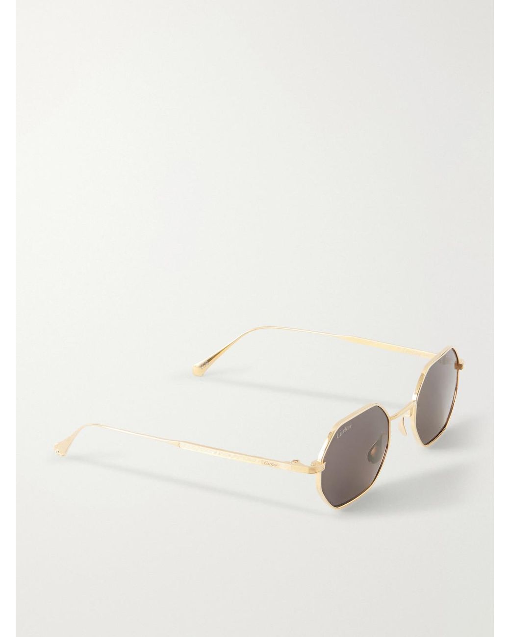 Cartier Natural Rounded-frame Melal Sunglasses for men