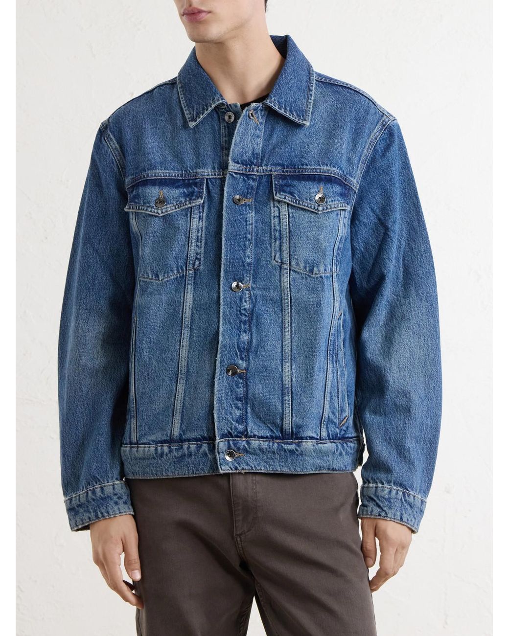 Rag & Bone Blue Denim Trucker Jacket for men