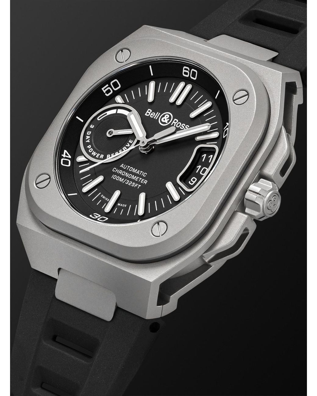 Bell & Ross Black Br-X5 Automatic Chronometer Titanium Watch, Ref. Brx5R-Bl-Ti/Srb for men