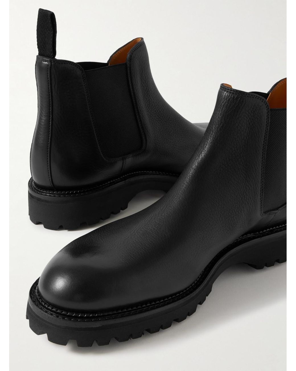 John Lobb Black Lawry New Standard Leather Chelsea Boots for men