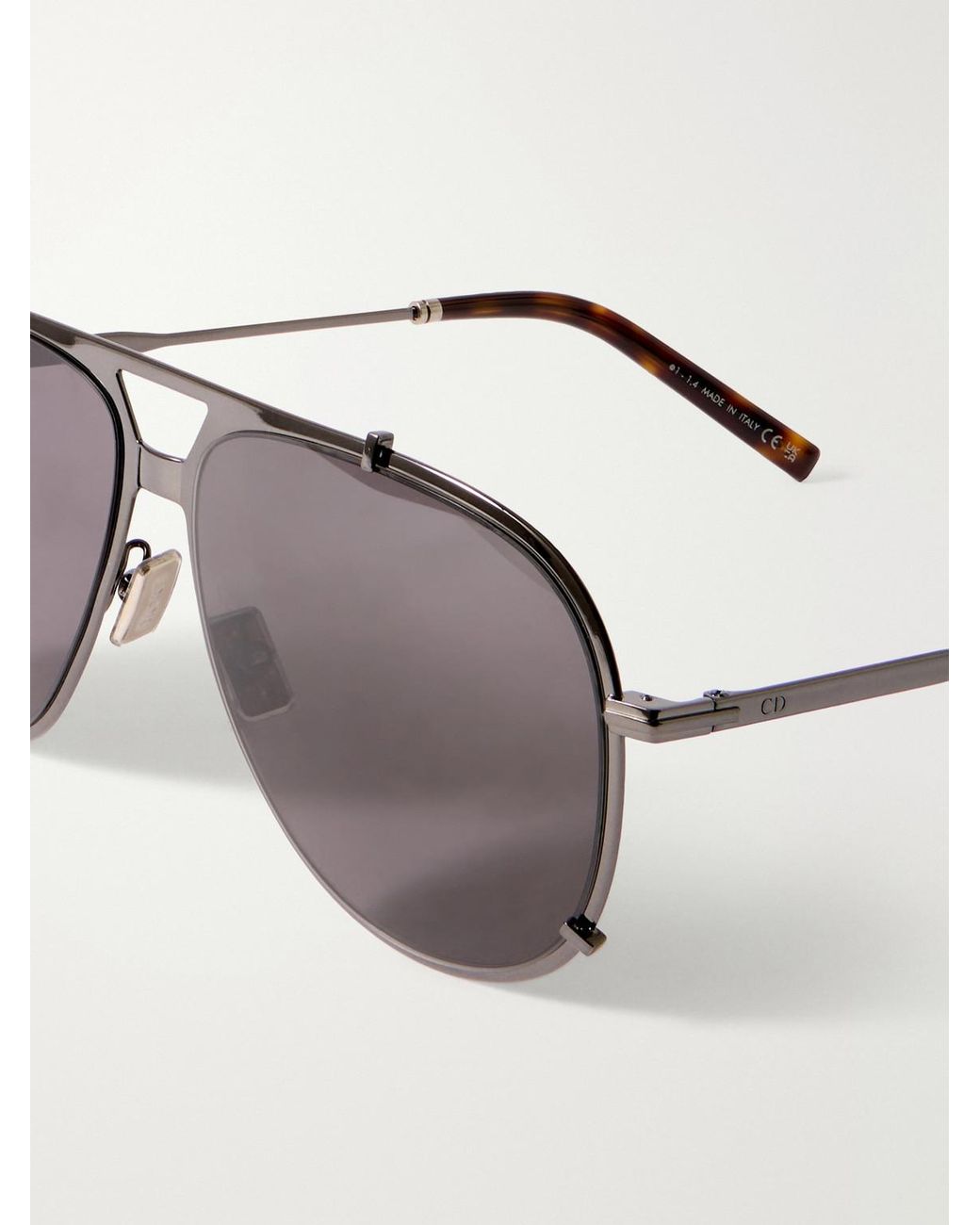 Diorblacksuit A3U Double-Bridge Aviator-Style Metal And Tortoiseshell Acetate Sunglasses di Dior da Uomo