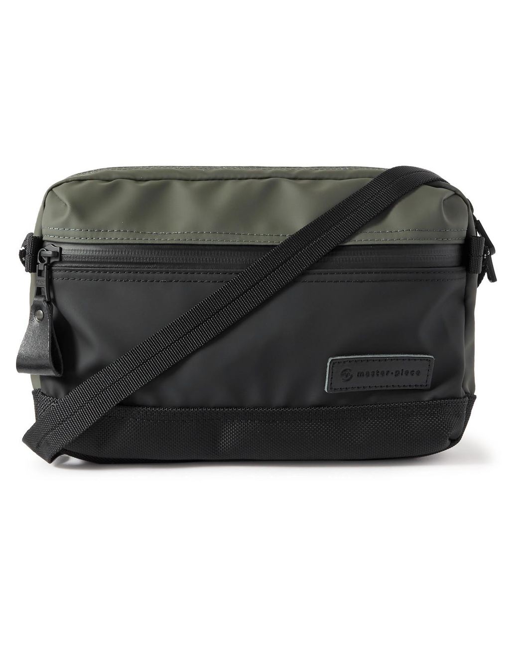 master-piece Slick Canvas And Leather-trimmed Cordura Messenger Bag in ...