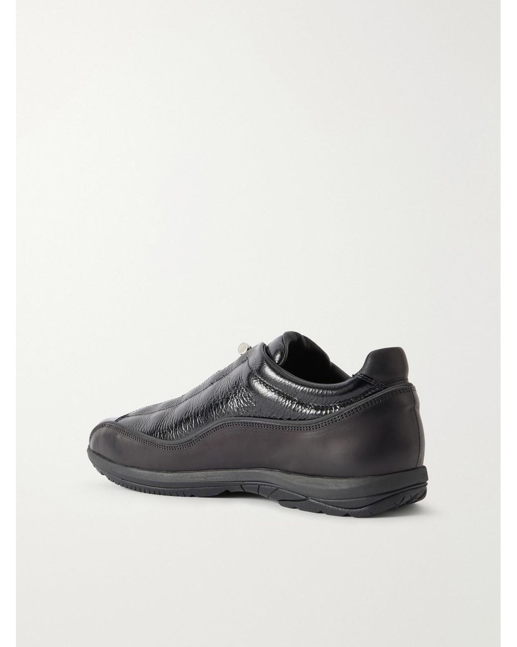 Diemme Black Licata Textured-Leather Sneakers for men