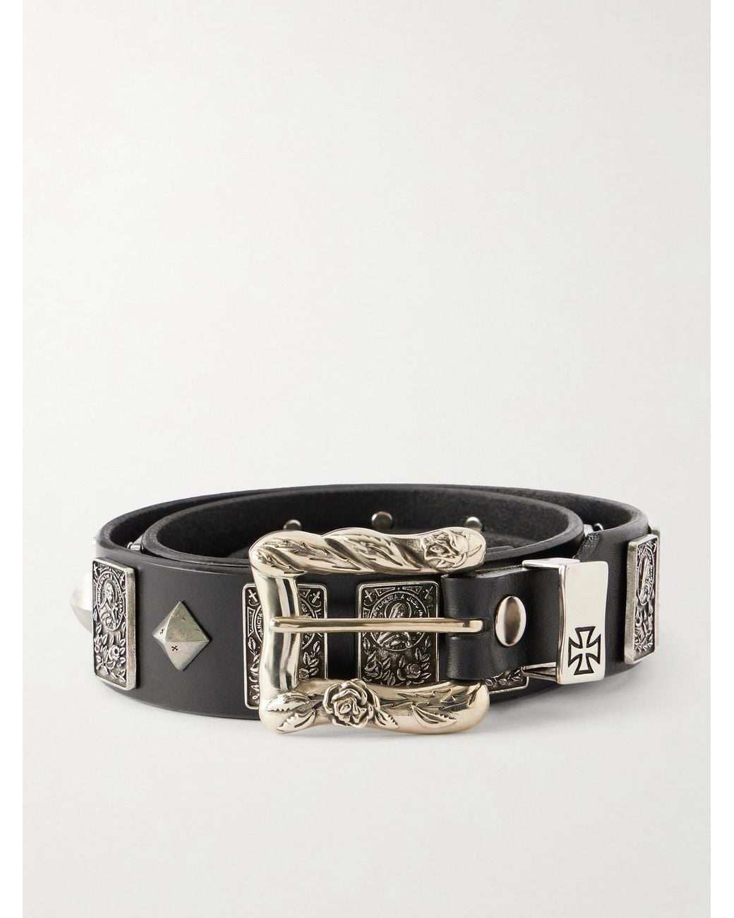 Enfants Riches Deprimes Black St.teresa 6cm Studded Leather Belt for men