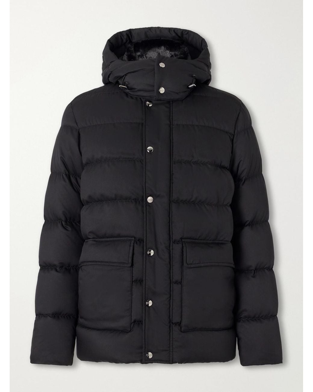 Herno Black Arendelle Hooded Quilted Shell Down Jacket for men