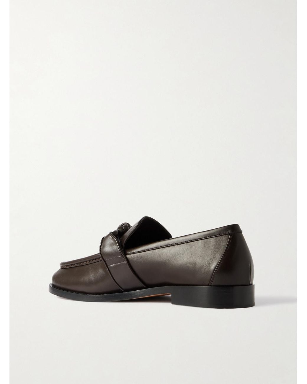 Bottega Veneta Black Astaire Knot-Detailed Leather Loafers for men