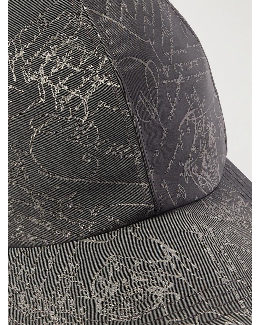 Berluti Gray Scritto-Jacquard Twill Baseball Cap for men