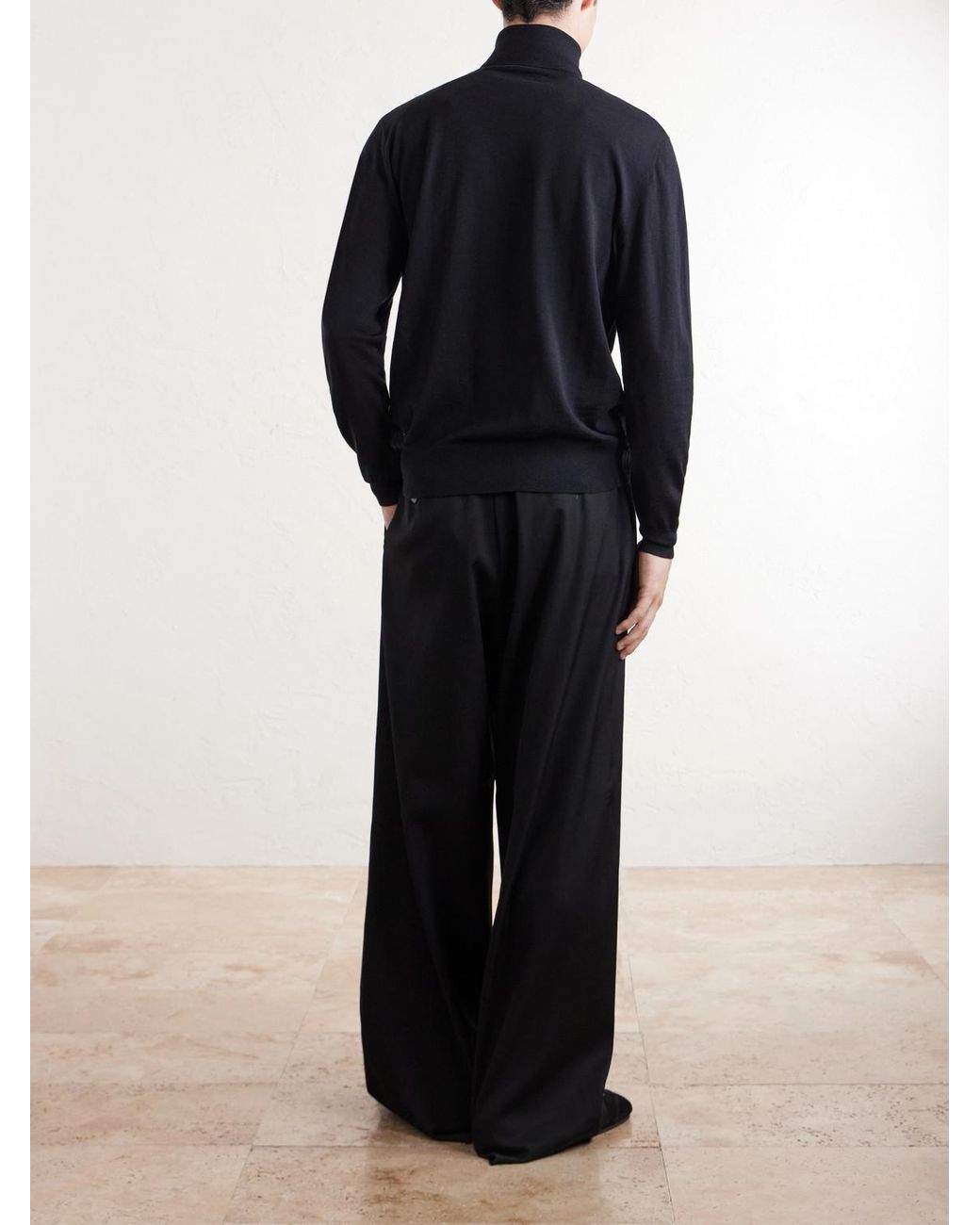 Dries Van Noten Blue Merino Wool Rollneck Sweater for men