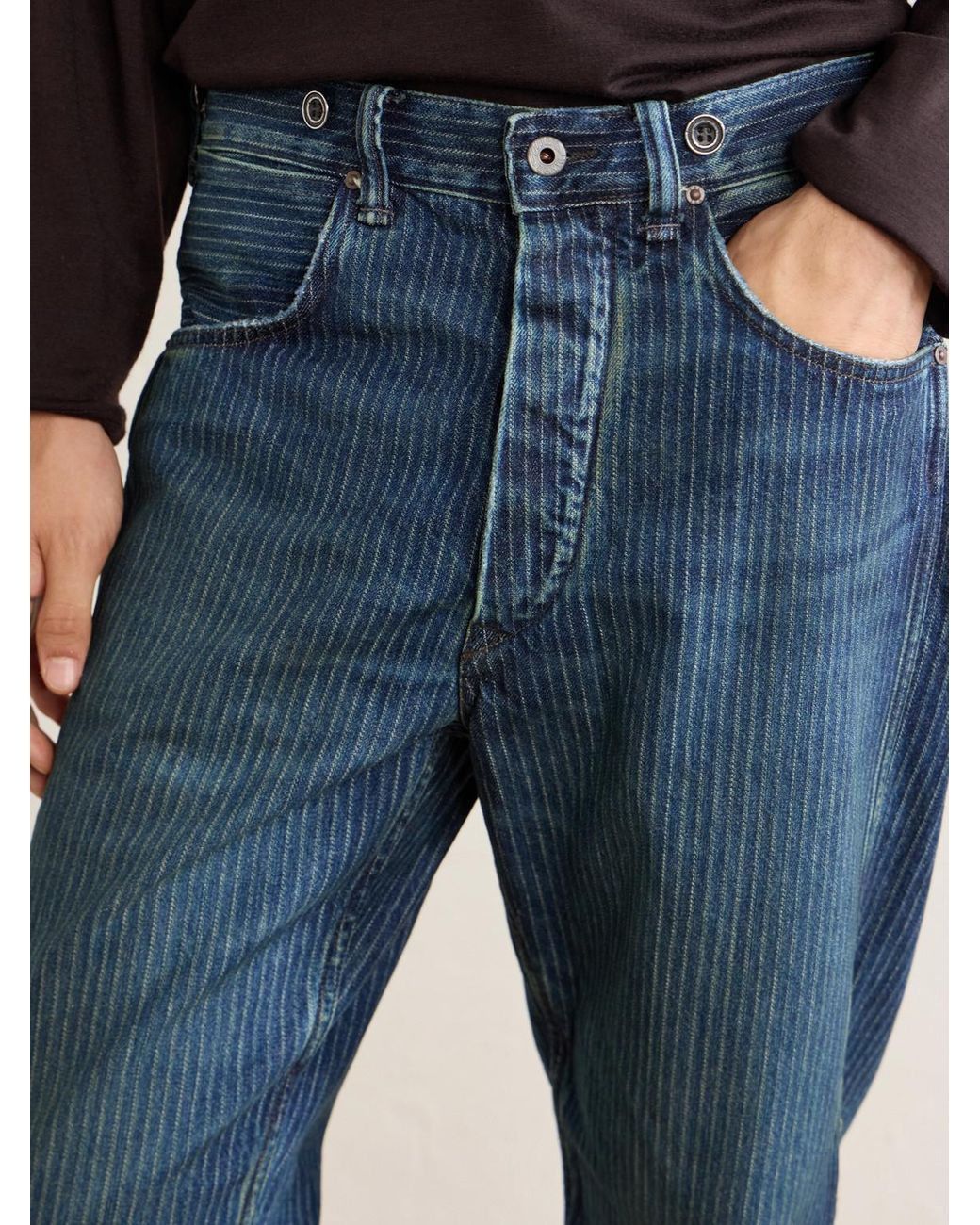 RRL Blue Richmond Straight-leg Striped Jeans for men