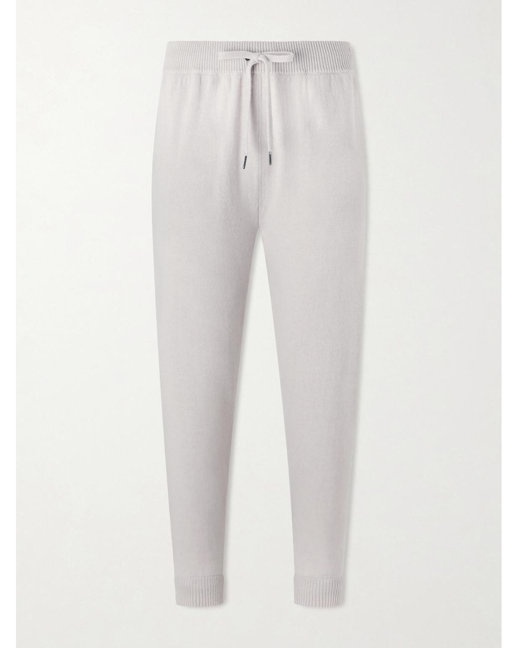 Derek Rose White Finley Cashmere Drawstring Sweatpants for men