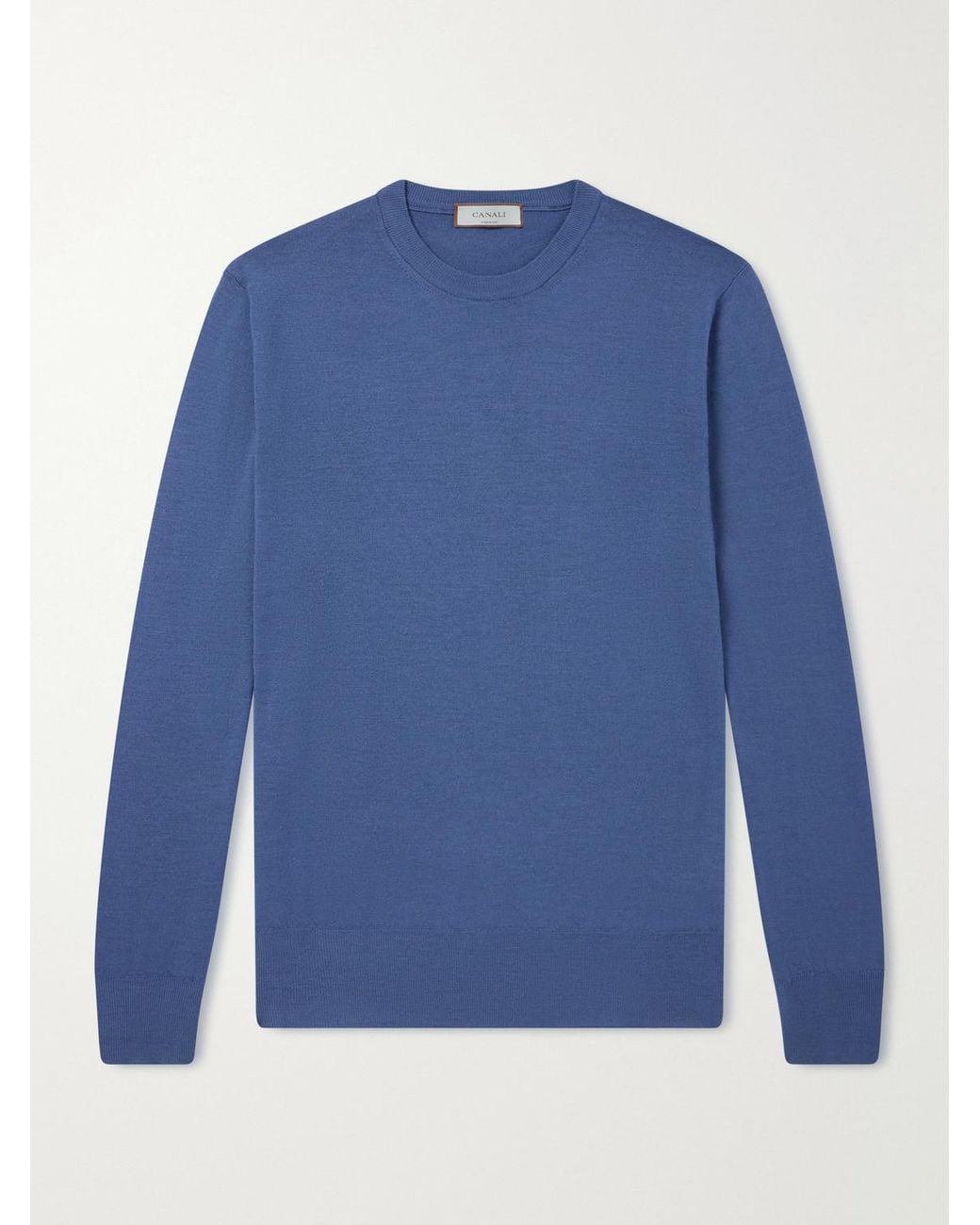Canali Blue Wool Sweater for men