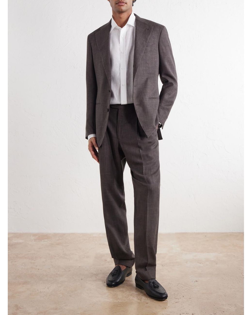 Ralph Lauren White Halton Linen Shirt for men