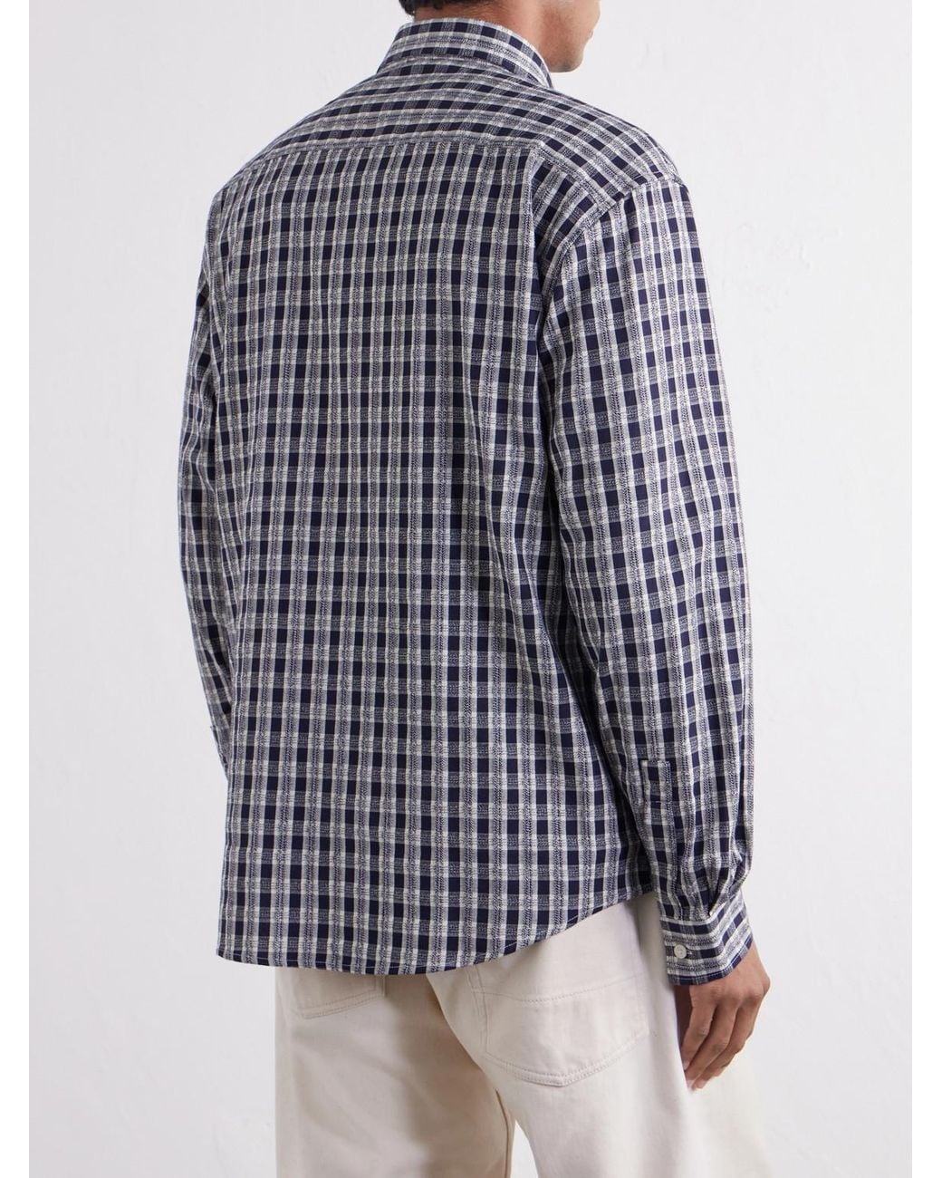 NN07 Blue Deon 50007 Checked Organic Cotton Shirt for men